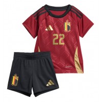 Echipament fotbal Belgia Jeremy Doku #22 Tricou Acasa European 2024 pentru copii maneca scurta (+ Pantaloni scurti)